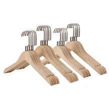 12 Pcs Environmental No Painting Wooden Dress Shirt Clothes Coats Hanger Rack, Natural Healthy Anti-slip Wood Hangers Matte Hook