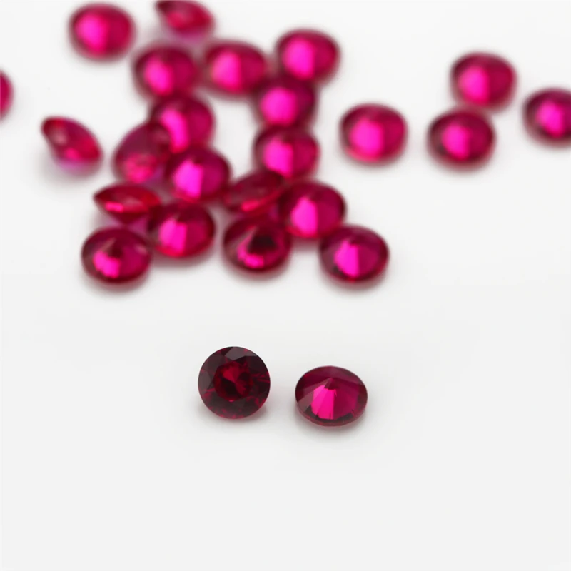 Заводская цена 8# Размер 1 мм~ 3 мм круглая огранка красный камень синтетические драгоценные корундовые камни камень для ювелирных изделий