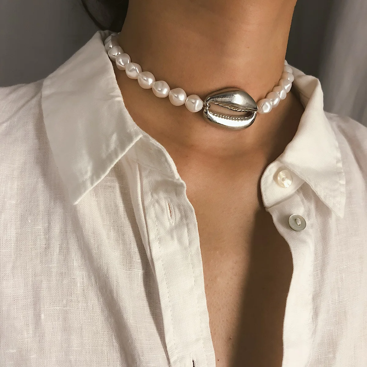 GEREIT богемные модные ювелирные украшения Искусственный жемчуг цепочки ожерелье для женщин девочек ожерелье с раковинами вечерние Ювелирные изделия Подарки