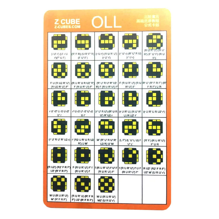 Схемы сборки кубика рубика 3х3 фридрих 3 sheets/set CFOP formula for 3x3x3 Speed Magic Cube F2L PLL OLL Puzzle Cubes Tu