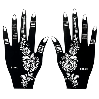 

1 Pair Dreamcatcher Henna Mehndi Black Waterproof Tattoo Temporary Tattoo for Women Body Hands Art Painting Sticker Stencil S104