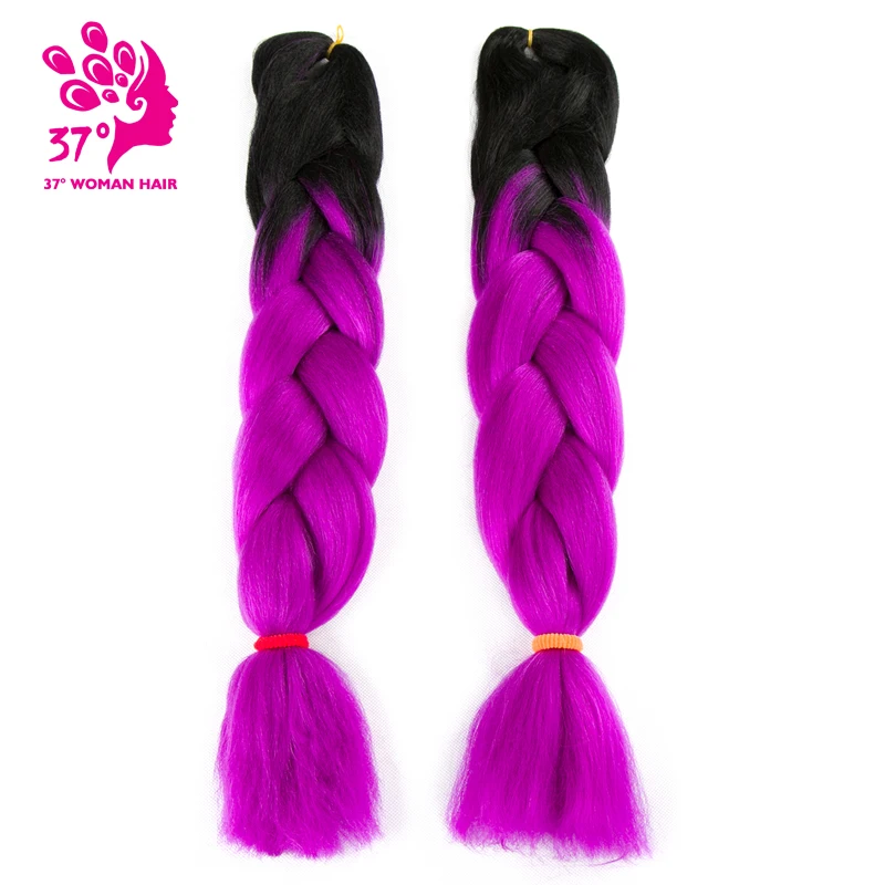 Ombre Jumbo косички волосы синтетические плетеные волосы для наращивания 2 шт./лот 24 дюйма Высокая температура волокна крючком плетение прическа