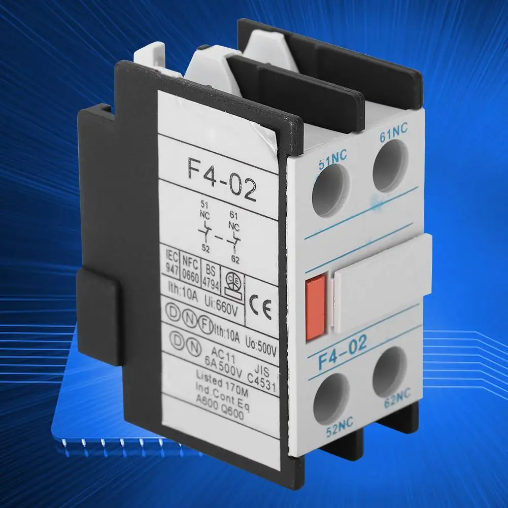 

8Pcs/Box F4-02 Matching Contactor Auxiliary Contact Block CJX2 CJX4 LC1 F4-02 auxiliary contactor