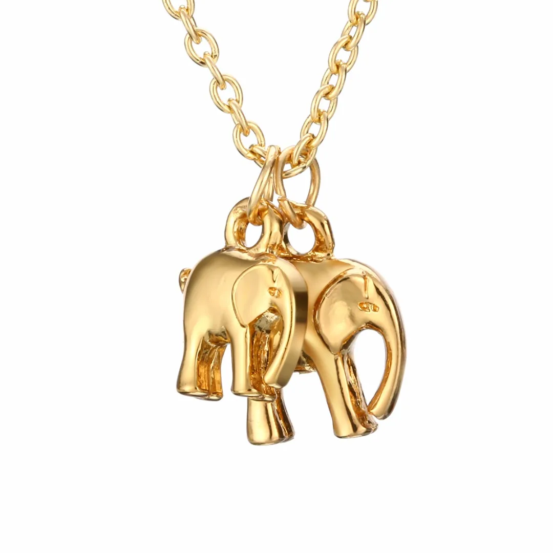 Cute Elephant Pendant & Necklaces Charming Chain Necklace Vintage Animal Choker Necklace Fashion Jewelry Gift Shellhard