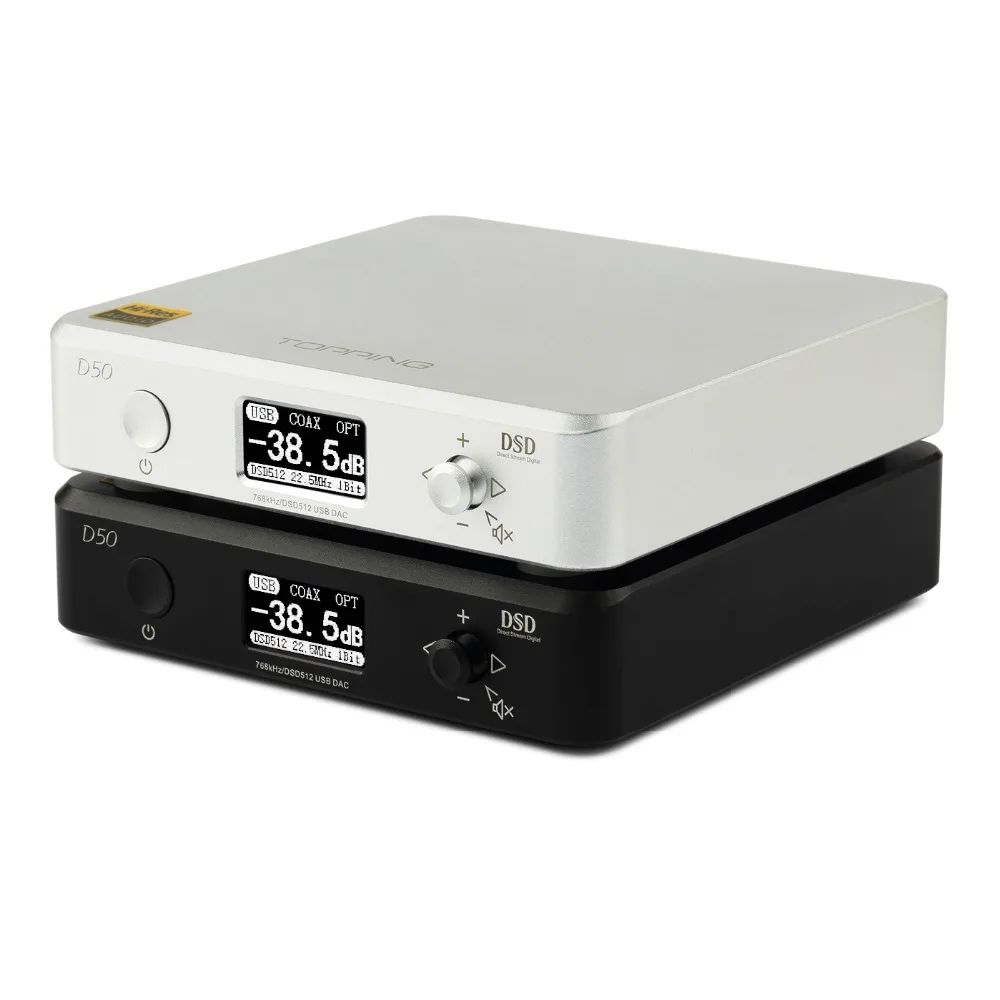 Online Nueva cobertura D50 50 S MINI HIFI decodificación de AUDIO ES9038Q2M * 2 DAC USB XMOS XU208 DSD512 32Bit 768 Khz OPA1612 USB OPT coaxial de entrada