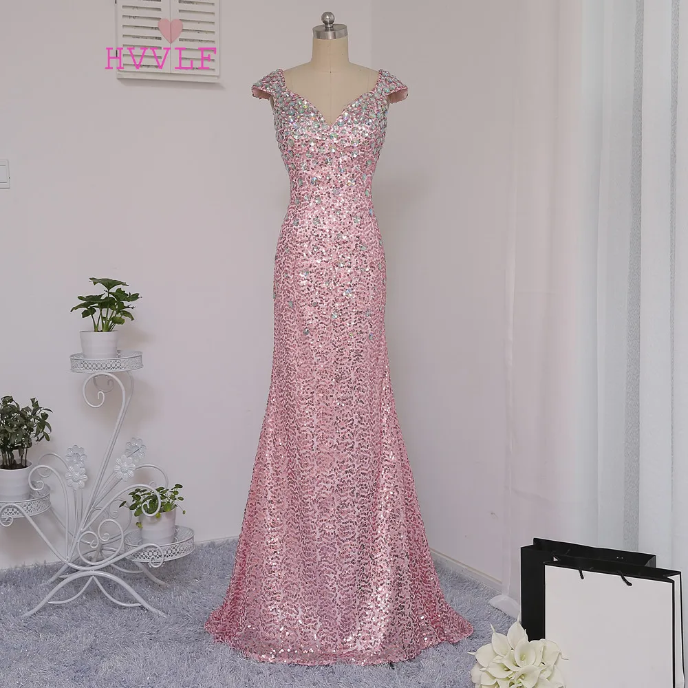 HVVLF розовые платья для выпускного вечера с рукавами-крылышками и блестками, длинное платье с открытой спиной для выпускного вечера, вечерние платья