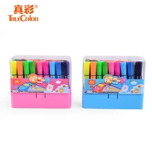 

TureColor 12/18/24/36Colors Non-toxic Crayons Cute Kids Drawing Stamp Children Seal Washable Watercolor Graffiti Art Marker Set