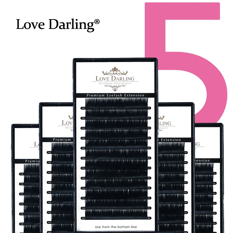 

Love Darling 5 cases/lot EYELASH individual eyelash Faux mink lashes for Russian Volume eyelash extension