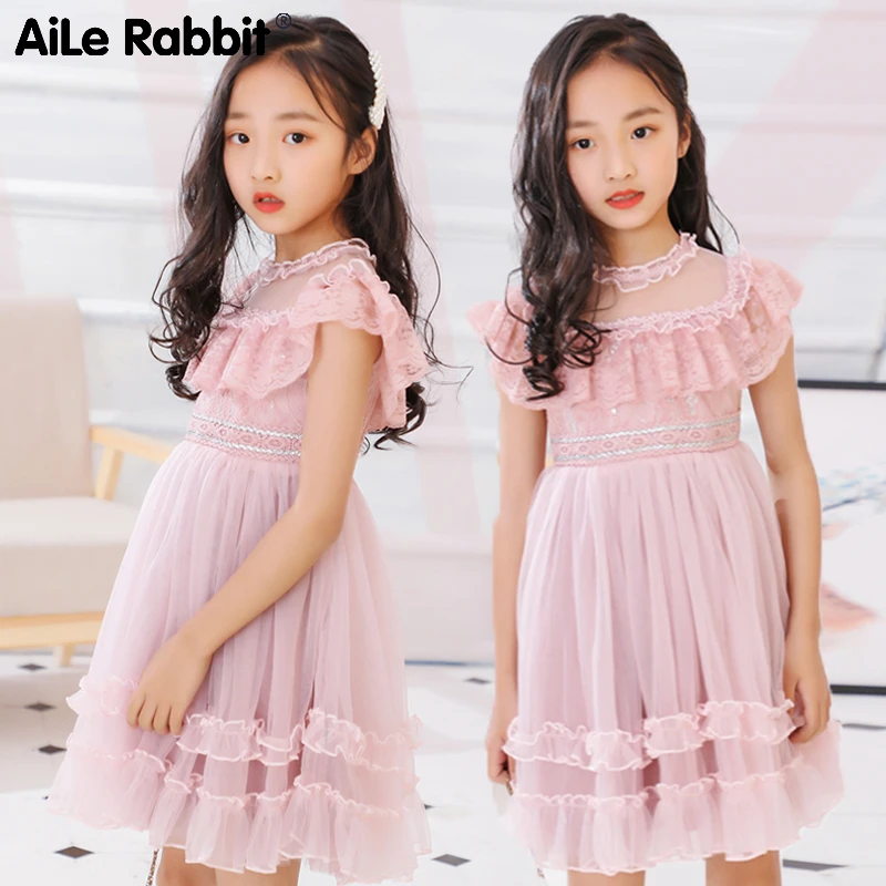 

Girls Dresses Pink Princess Dress Lace Wedding Dress Party Dress Children's Wear Boutique Dress