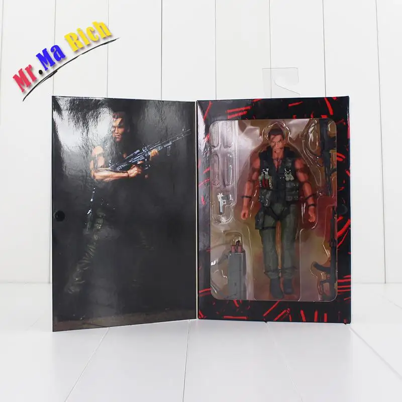 

18 Cm Neca Arnold Schwarzenegger Action Figure The Terminator T-commando Con Il Fucile Arma Coltello Modello Bambola Giocattolo