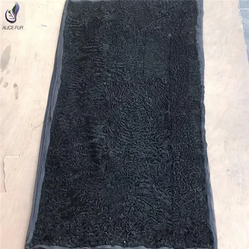 

Black Curly Genuine Karakul Sheep Fur Pelt for Home Decoration Cushion/Rug