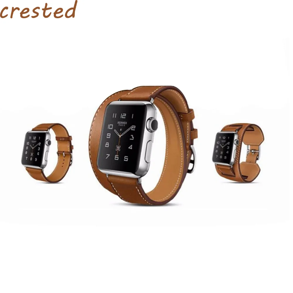 CRESTED Classic Genuine leather strap for apple watch band 42mm/38mm bracelet watchband strap for apple watch iwatch 3/2/1 belt цена CRESTED Classic Genuine leather strap for apple watch band 42mm/38mm bracelet watchband strap for apple watch iwatch 3/2/1 belt цены онлайн