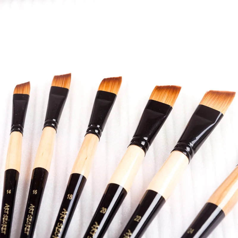 Hwahong Artist Flat Brush Set #6 Korean Watercolor Oil Painting Makeup  Brush