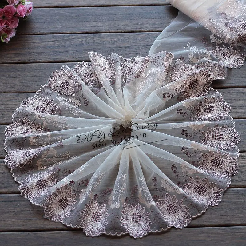 

2yards/lot 20cm wide Embroidered Tulle Lace trim mesh lace trim ~color~beautiful~