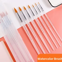7 шт./компл. нейлоновые волосы акварель Краски щетка острым ручка для масляная Акриловая картина
