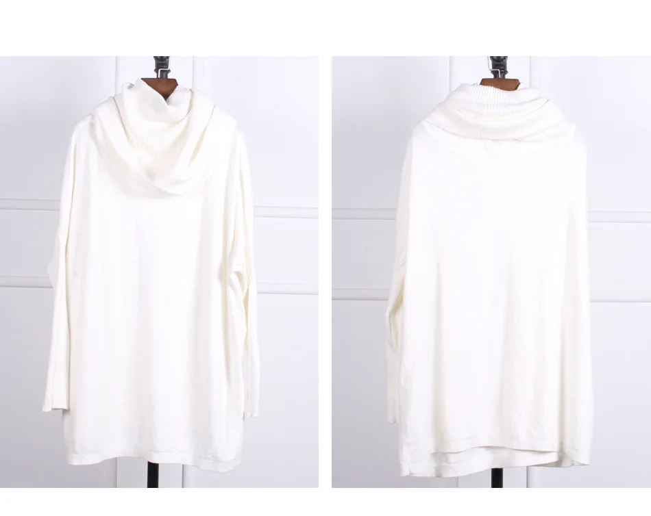 Loose turtleneck bat cardigan long sleeved sweater Pullover Sweater Womens winter sweater (13)