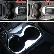 BBQ @ FUKA Interno Argento Supporto di Tazza di Acqua Telaio Pannello di Copertura Trim Styling Autoadesivo Accessori Misura Per Hyundai Santa Fe IX45 14-16