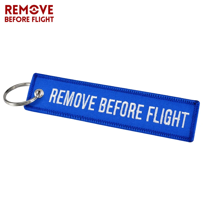 Remove Before Flight Keychain for Important Things Tag Blue Embroidery Key Fobs OEM Key Chain Jewelry Aviation Gifts (1)