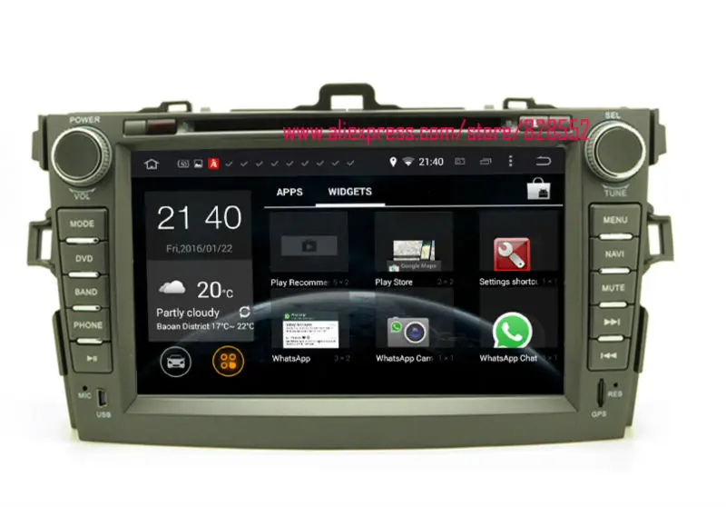 Discount free shinpping Android 6.0 Quad-core RAM 2GB Car DVD Player For Toyota Corolla 2008-2011support 3G/wifi USB GPS BT 1