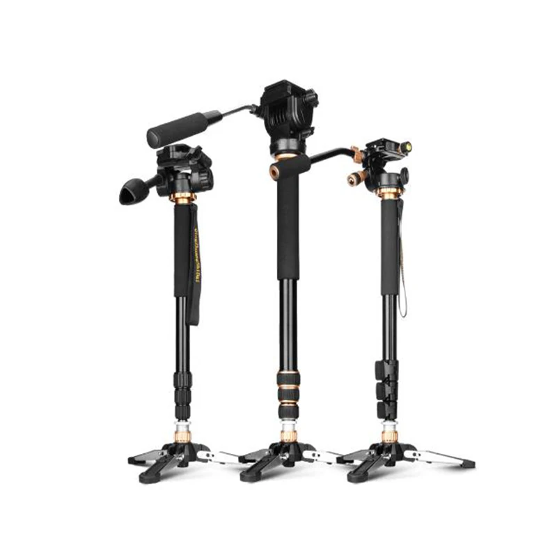 QingZhuang Camera Portable Professional DSLR Q168S Monopod Tripod &monopod Stand Base with head