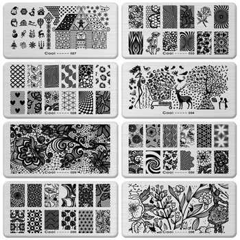 

5pcs Nail Template Cooi Series Nail Art Plate Stainless Steel Image Konad Nail Art Stamping Template DIY Nail Tool 36 Design