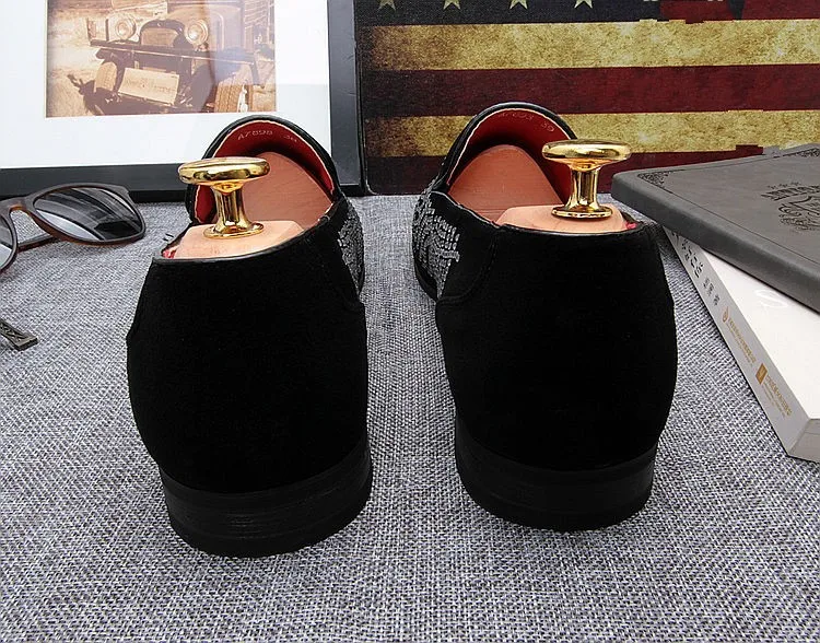 Le Custom Dentelle Cuir Unique Homme Glissent Velours 2018 De Chaude Mariage Made Chaussures Robe Broderie Bateaux Sur Drving Pour Appartements CrCgpx