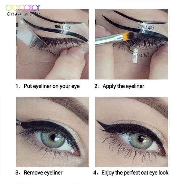 Best Price Docolor Eyeliner Stencils Winged Eyeliner Stencil Models Template Shaping Tools Eyebrows Template Card Eye Shadow Makeup Tool