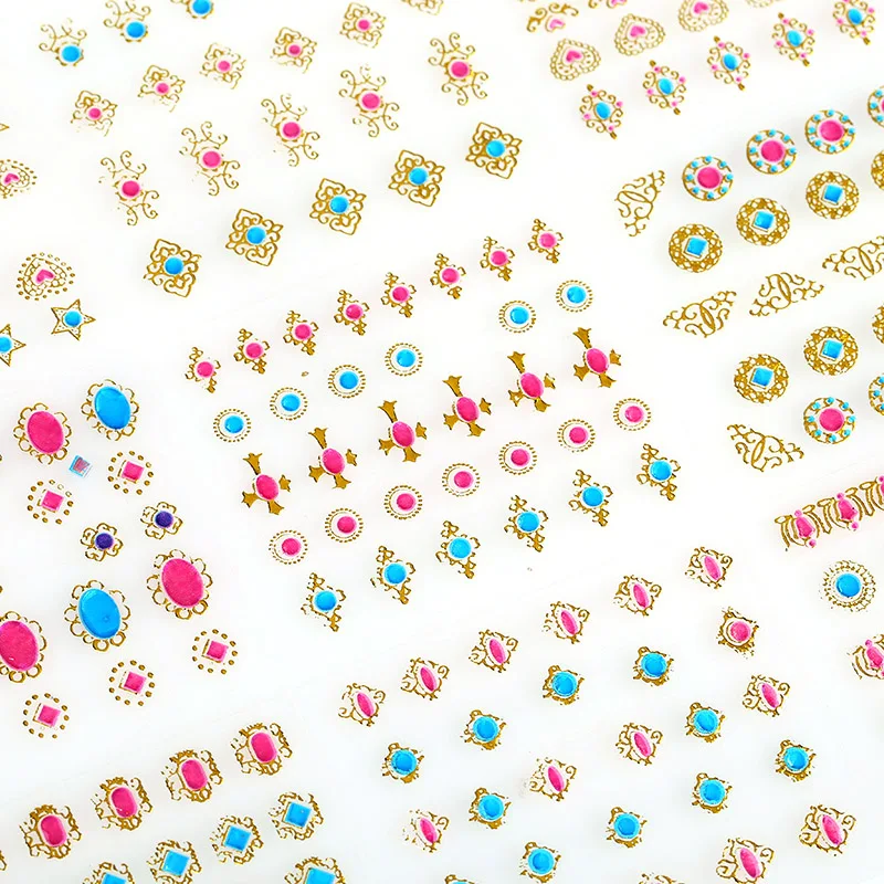 24 шт./компл. стикеры 3D на ногти Nail Art Bronzing Gem шаблон дизайн для DIY ногтей Красота