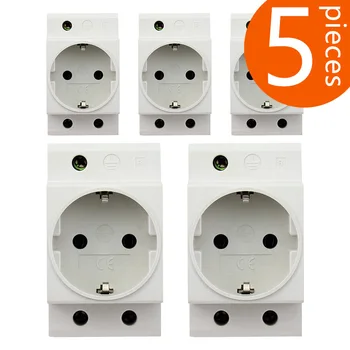 

5Pieces EU type Din Rail Mount AC30 Power Modular Socket 16A 250V AC30 socket Connector