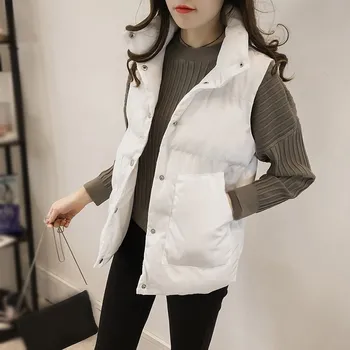 

2018 Fashion Winter Women Plus Size Vest Solid Vest Slim Cotton Sleeveless Coat Female Thick Warm Short Coat