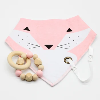 

Baby Food Grade Materials Silicone/Wooden Beads BPA Free Baby Bib Drool DIY Crafts Nursing Bracelet Set Baby Teether