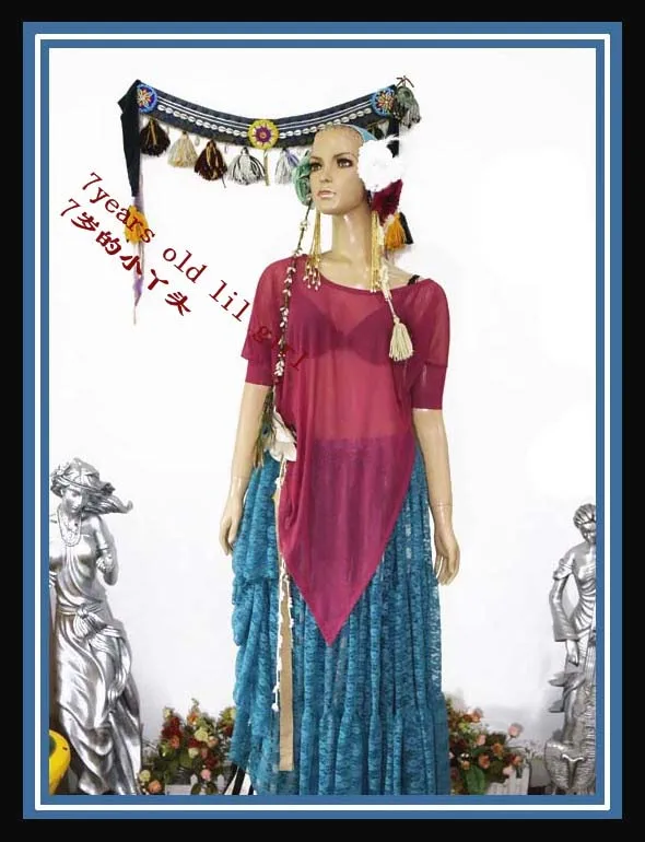 

Transparent thin belly dance Bat sleeve top CUF19