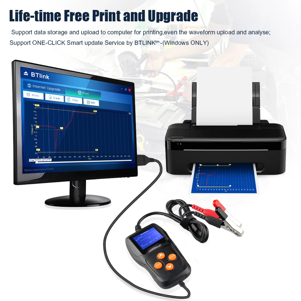 Billig KONNWEI KW600 12 V Auto Batterie Tester 100 zu 2000CCA 12 Volt Batterie werkzeuge für die auto Schnell Ankurbeln Lade diagnose