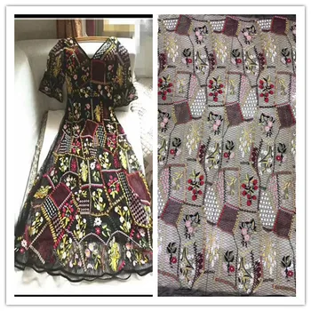 

nice looking feather embroidery tulle mesh lace fabric DiuDiu-92926 with good quality for party dress