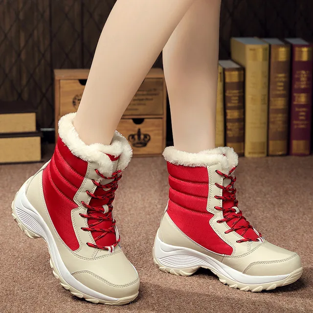 Women boots non slip waterproof winter ankle snow boots women platform