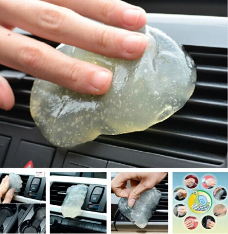 

Auto SUV Interior Dashboard Air Outlet Dust Transparent Cleaning Soft Gel Glue