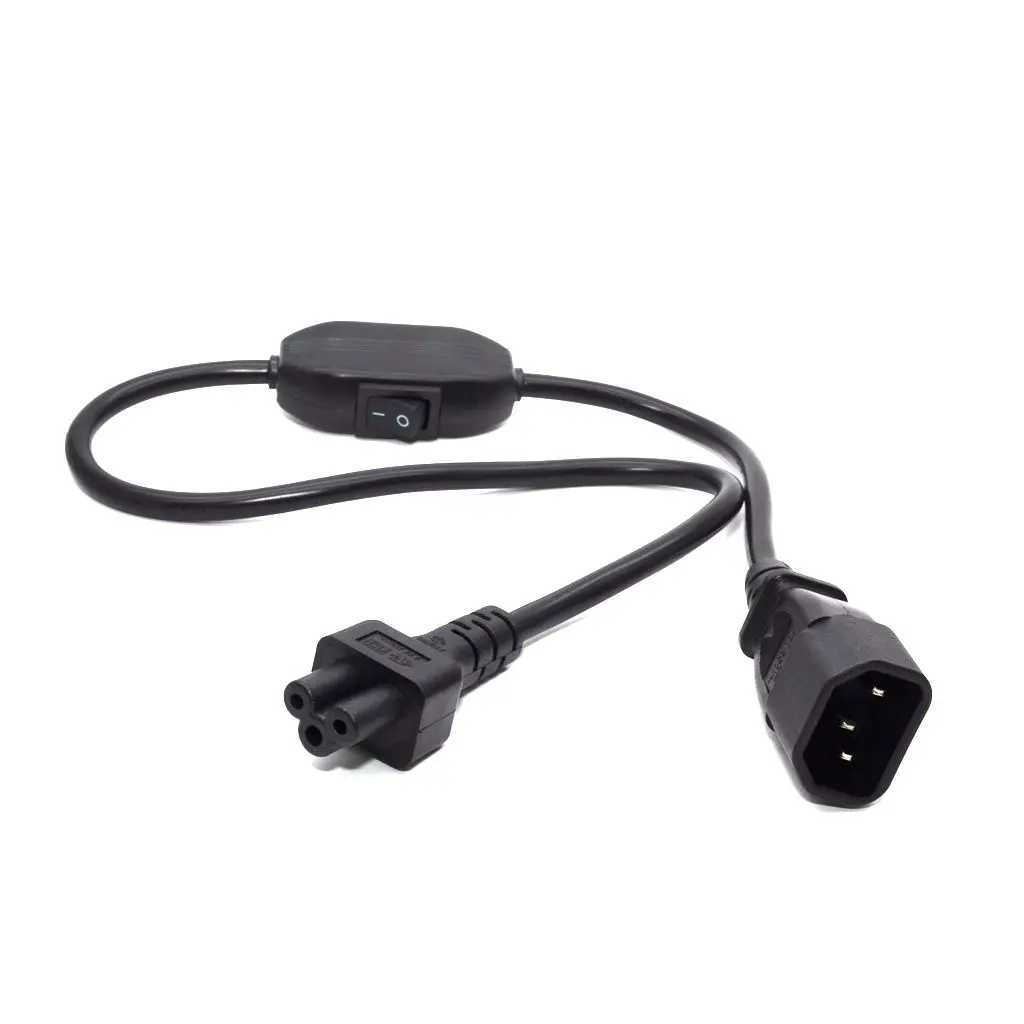 

30cm IEC 320 C14 Male to C5 Female Extension cable with 10A On/Off Switch Power Adapter cord For PDU UPS