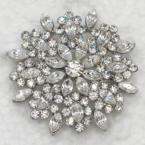 Rhinestone Prom Jewelry Rhinestone Brooches 12pcs/lot Wholesale