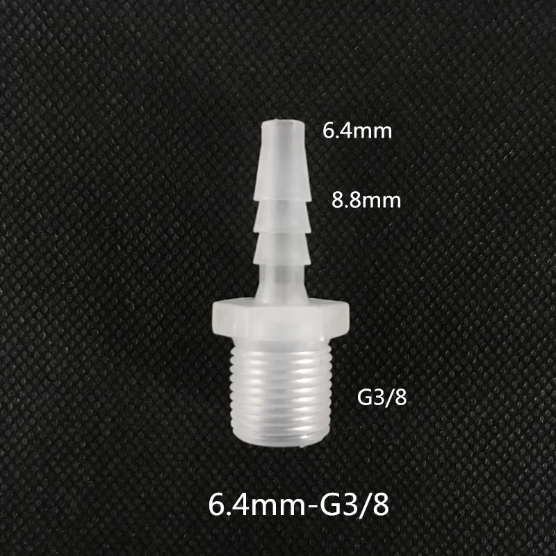 6.4mm*G3/8 Flexible Hose Plastic Connectors Male Thread Barb Sraight