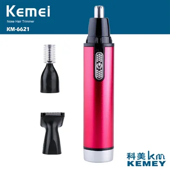 

Kemei 3 in 1 Battery Nose and Ear Hair Trimmer beard Trimer For Sideburns Hair Clipper Eyebrow Trimmer For Men and WomenKM-6621