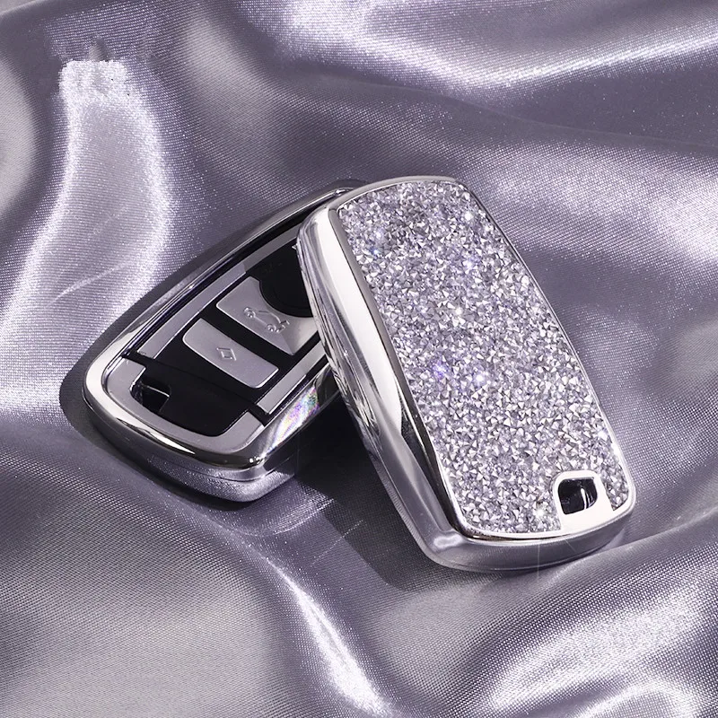 

2019 Luxurious Starry Bling Crystal Diamond Key Case Shell Protector for BMW 1/3/5/7 Series X3 X4 M2/3/4/5/6 For Women Girls