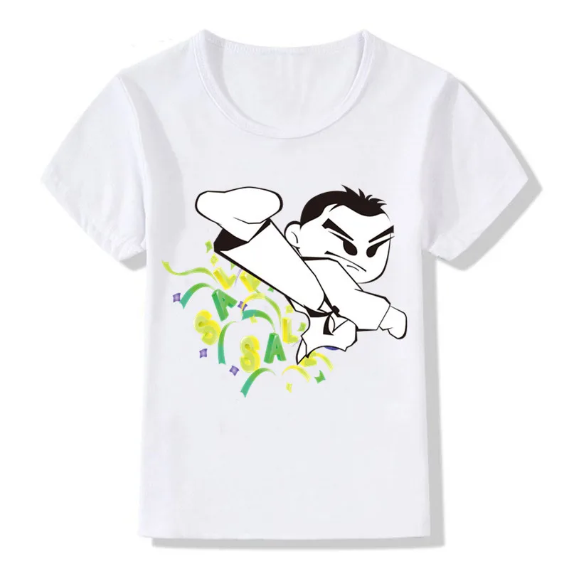 Новинка; футболка с рисунком тхэквондо; топы для маленьких девочек; летняя футболка для От 1 до 12 лет - Цвет: 11