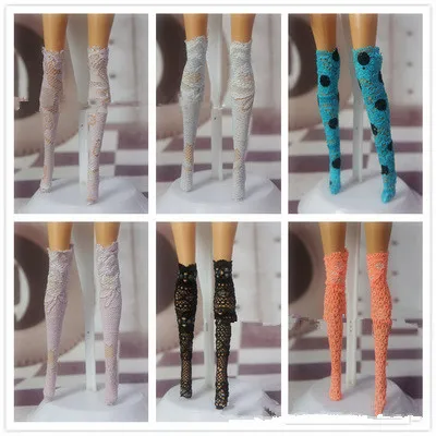 QMXD 3 пара/лот милые куклы Полосатые чулки для 1/6 Kurhn Barbies monster Momoko Pullip Blyth кукольные