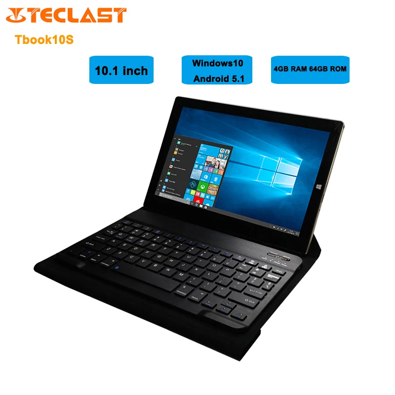 

Teclast Tbook10S 2 in 1 Tablet PC 10.1 inch Windows10 + Android 5.1 Trail X5 - Z8350 1.44GHz 4GB RAM 64GB ROM HDMI 2.0MP Camera