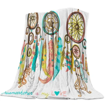 

4 Dream Catchers Dreams American Style Illustration Throw Blanket Soft Warm Microfiber Blanket