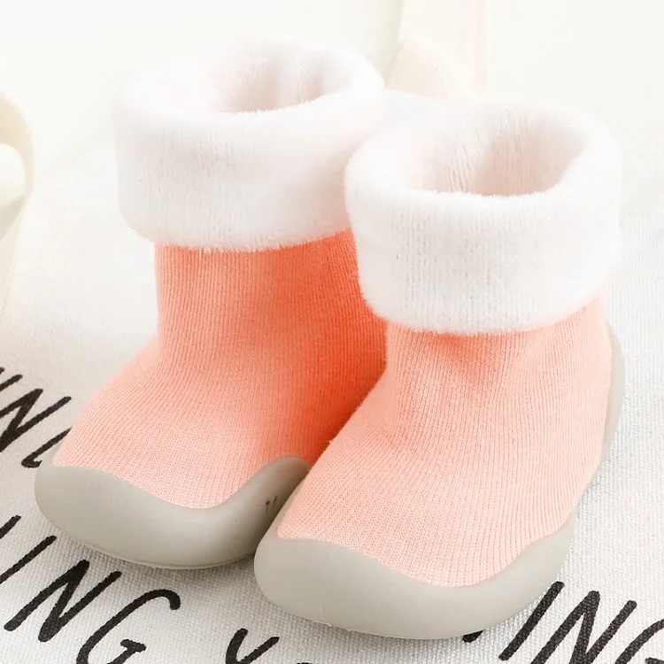 KiDaDndy/ г. Новые зимние и весенние махровые толстые теплые носки нескользящие носки для маленьких мальчиков и девочек «ползунок» Обувь для малышей SO521A - Цвет: pink