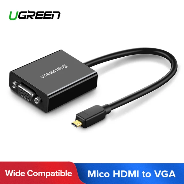 Cheap Ugreen Active Micro HDMI to VGA Video Adapter with 3.5mm Audio and Micro-USB Power for Ultrabooks Tablets Smartphones Cameras Cheap Ugreen Active Micro HDMI to VGA Video Adapter with 3.5mm Audio and Micro-USB Power for Ultrabooks Tablets Smartphones Cameras