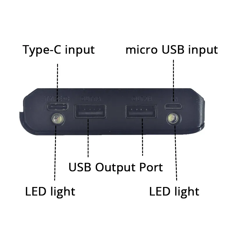 DIY 8x18650 Внешний аккумулятор, чехол, держатель для батареи, зарядное устройство, коробка с цифровым дисплеем для iPhone, samsung, два порта USB и type-C