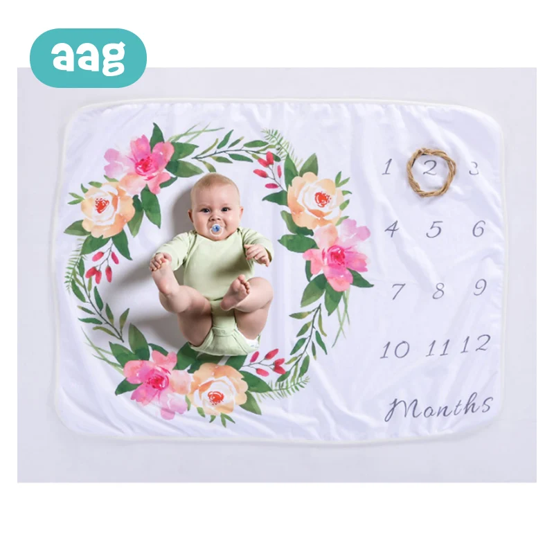 

AAG Baby Blanket Newborn Monthly Milestone Anniversary Blankets Infant Photography Prop Accessories Stroller Baby Decor Blanket