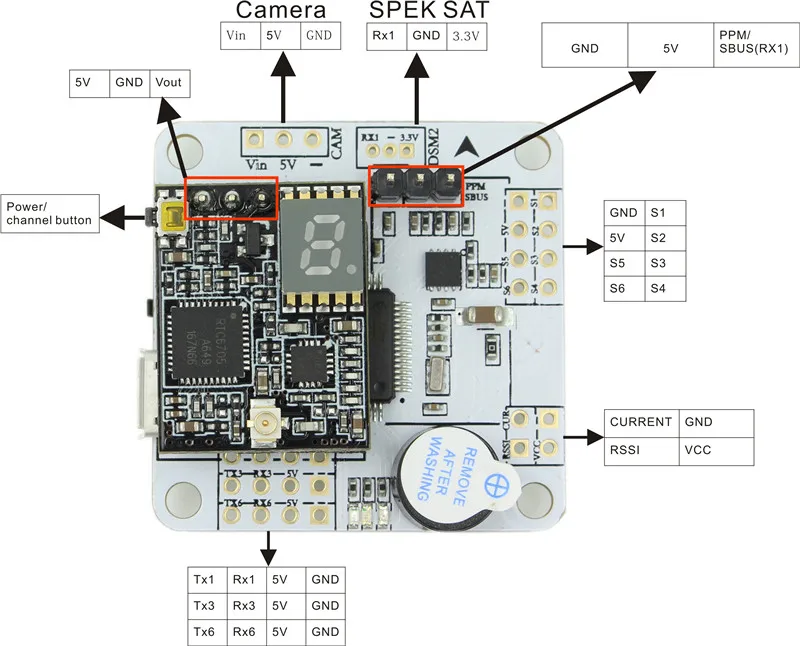 FPV Emax F4 Magnum Tower Parts Контроллер полета 6 в 1 Betaflight OSD Mini Главная плата для